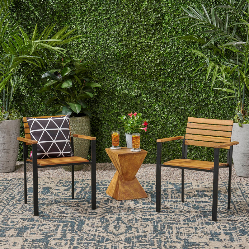 Chaise 2 pièces en bois et métal