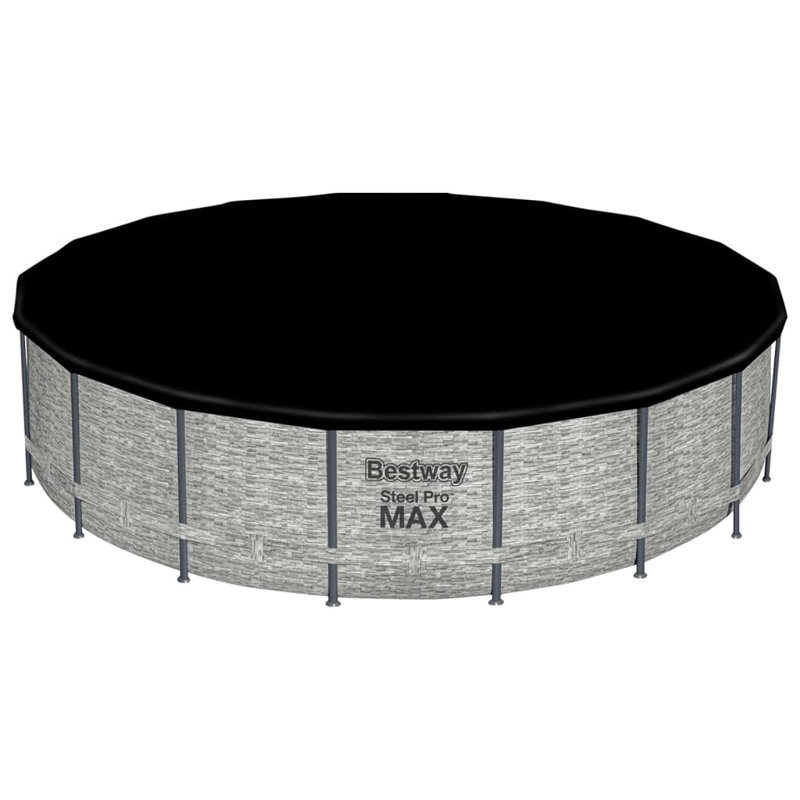 Steel Round Hard Sided Pool 122cm H x W x L , with Pump Included, 122cm H x 549cm W x 549cm D