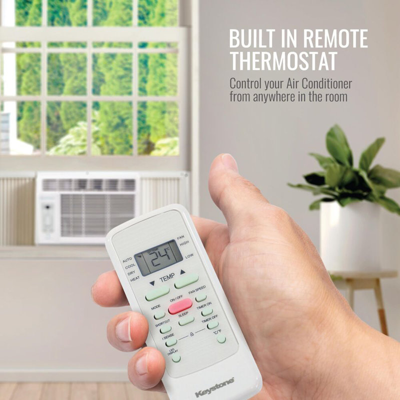 Keystone 12,000 BTU Window-Mounted Air Conditioner with Follow Me LCD Remote Control, 12000