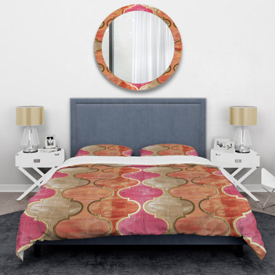 Ensemble de housse de couette doré rose à quatre feuilles Glam II - Glam