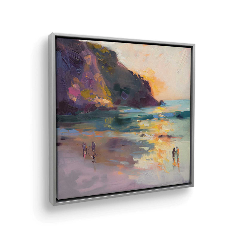 «Nocturne Sunset Soiree V1 (Square)», reproduction d'art encadrée sur toile par Azure Artisanal Studio