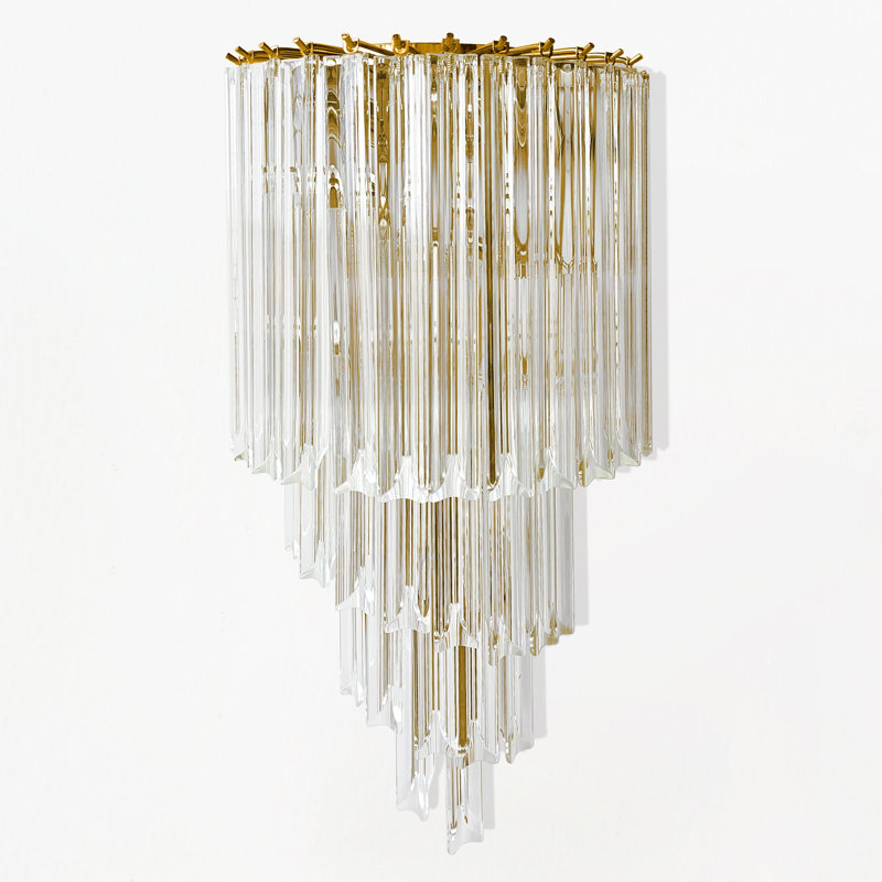 SORRENTO Glass Sconce, Antique Brass