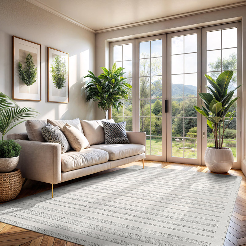 Modern High-Low Indoor Area Rug, Rectangle 8' x 10'