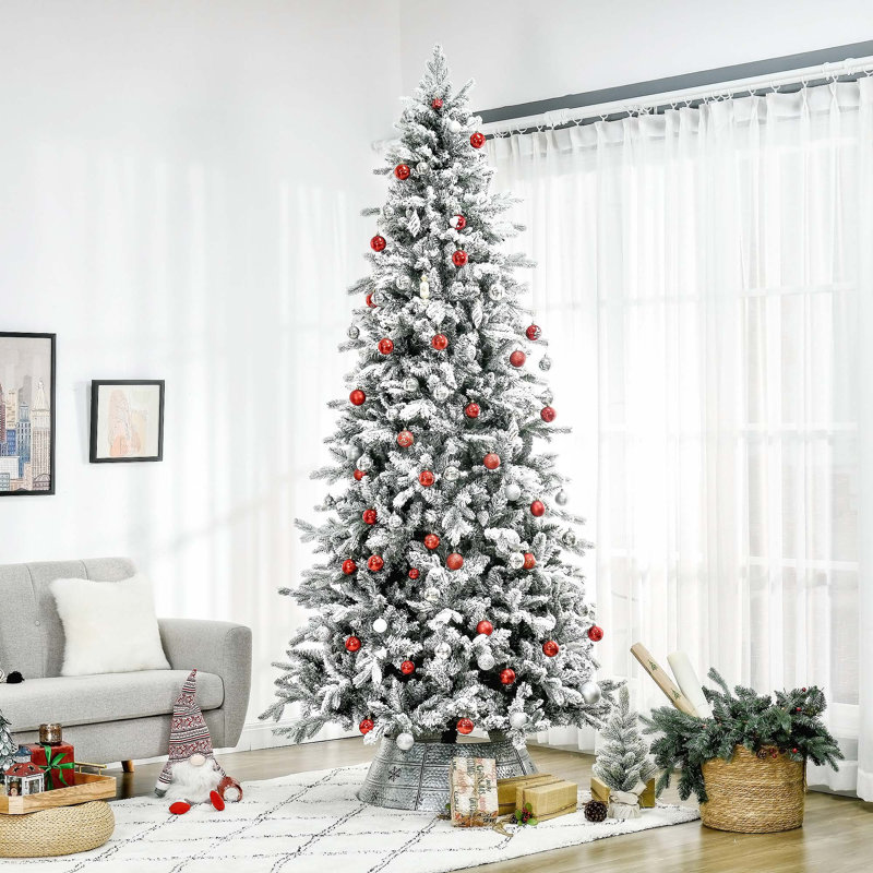 Arbre de Noël artificiel régulier (double) avec aiguilles blanches
