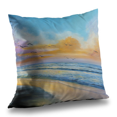 Breathtaking Tropical Sunset - Coastal Beach Poly Twill Throw
