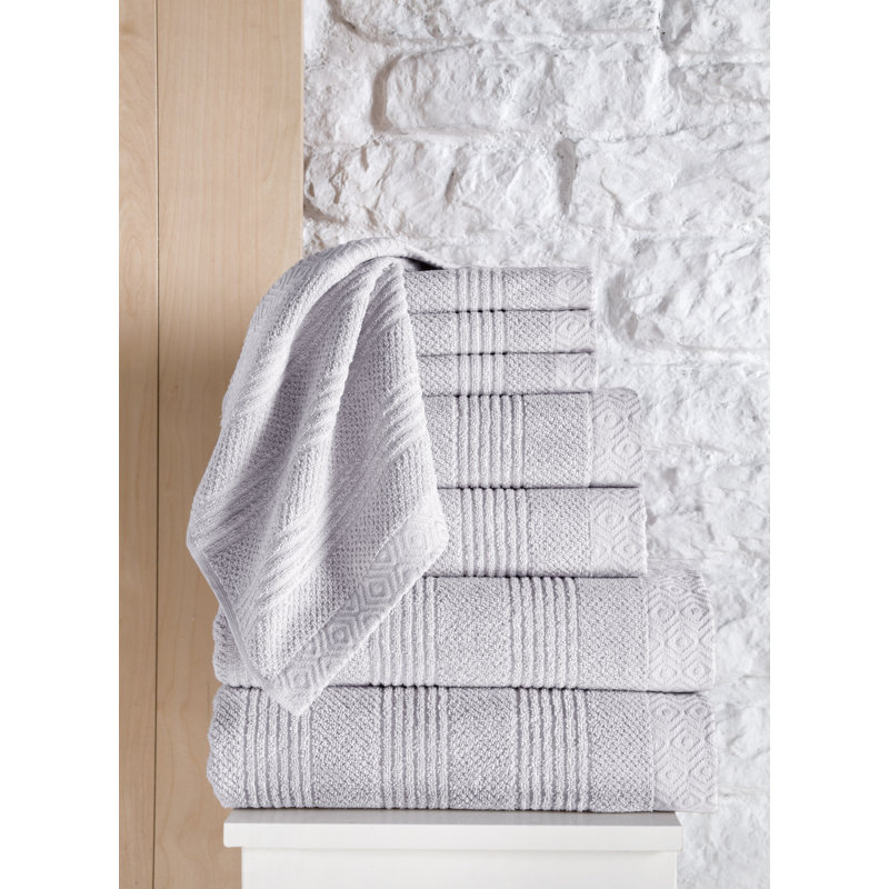 Ensemble de 6 serviettes en coton Minbota, Gris clair