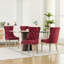 Chaise de salle à manger rembourrée en velours rouge American Traditional American Wine