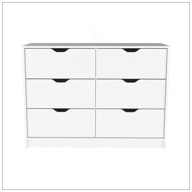 Commode 4 tiroirs, finition blanche, Blanc