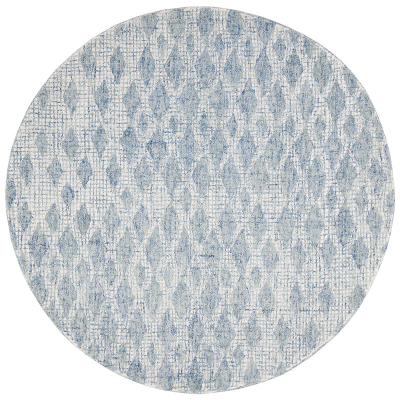 Eubank Tufted Wool Performance Geometric Rug, Round 6'