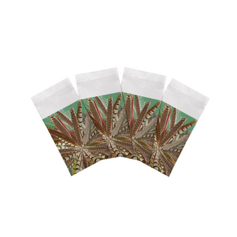 Cotton Blend Square Napkins, Green