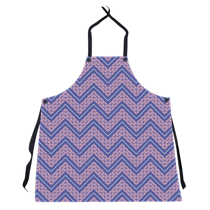 Stephenie Bib Apron, Blue White/Pink