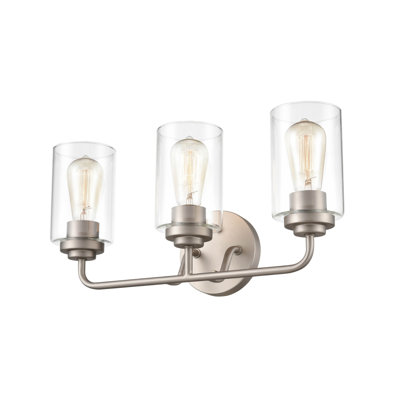 3 lumières 18 po Éclairage pour meuble-lavabo en nickel satiné