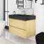 Meuble-lavabo mural simple 36 po avec lavabo en résine noire intégré-229819671