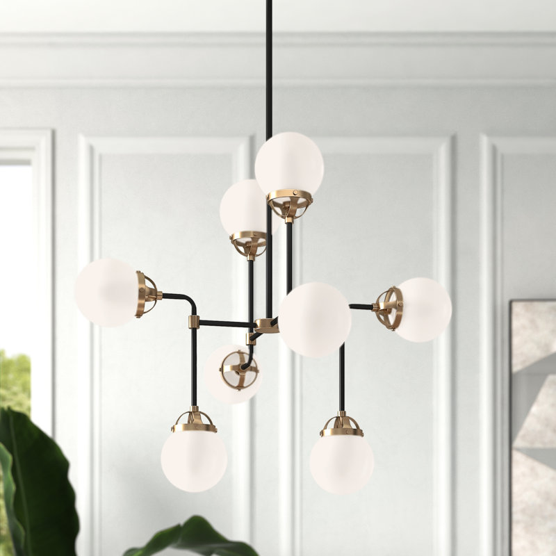 Newport 8 - Light Dimmable Sputnik Modern Linear Chandelier