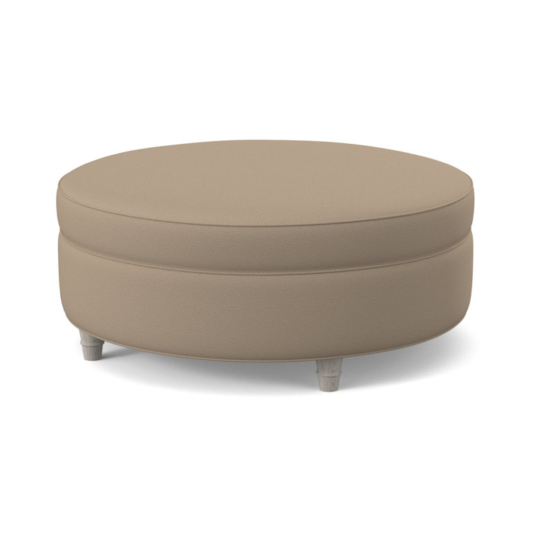 Duke Round Ottoman, Filigree Ivory, Bisque