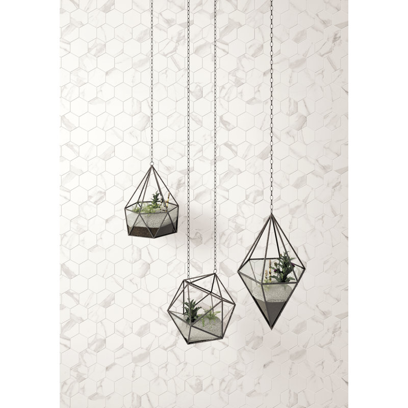 Statuary Porcelain Hexagon Mosaic Wall & Floor Tile