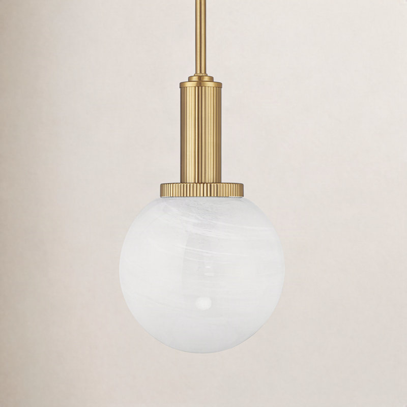 Edmiston 1-Light Pendant in Brass, Brass
