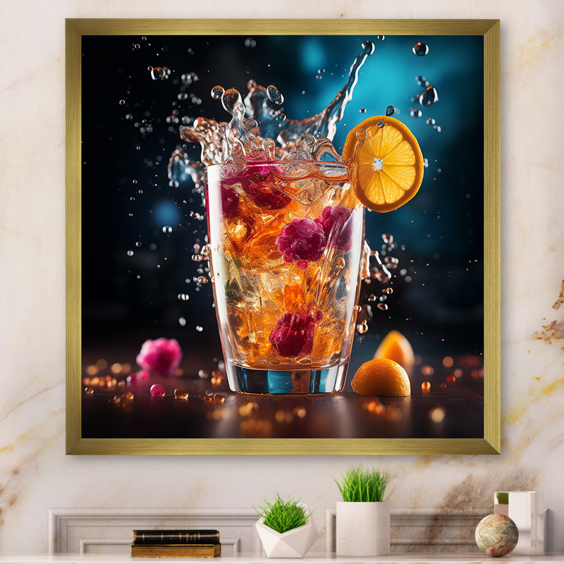 Spiried Beverage I sur impression sur toile, H 36 po x l 36 po x P 1,5 po, Encadrement doré