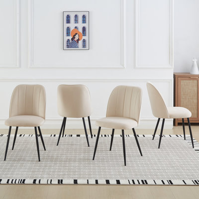 Barez Velvet/Suede Upholstered Armless Dining Chair with Adjustable Feet