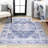 Alanya Ornate Medallion Machine-Washable Navy/Cream Rug-1844832070