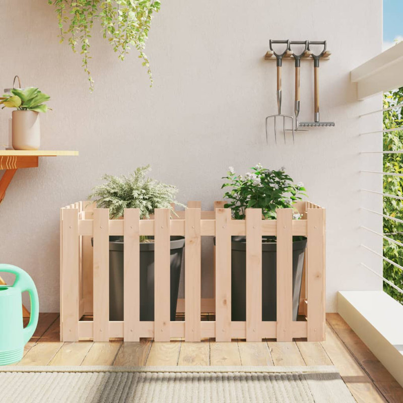 Birjesh Wood Raised Garden Bed, Brown, 50cm H x 100cm W x 50cm D