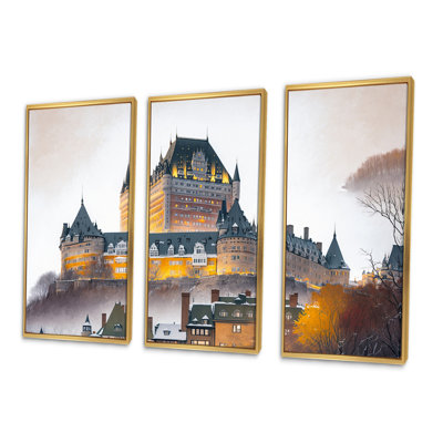 «Fall Season Chateau Frontenac II», reproduction sur toile 3 pièces