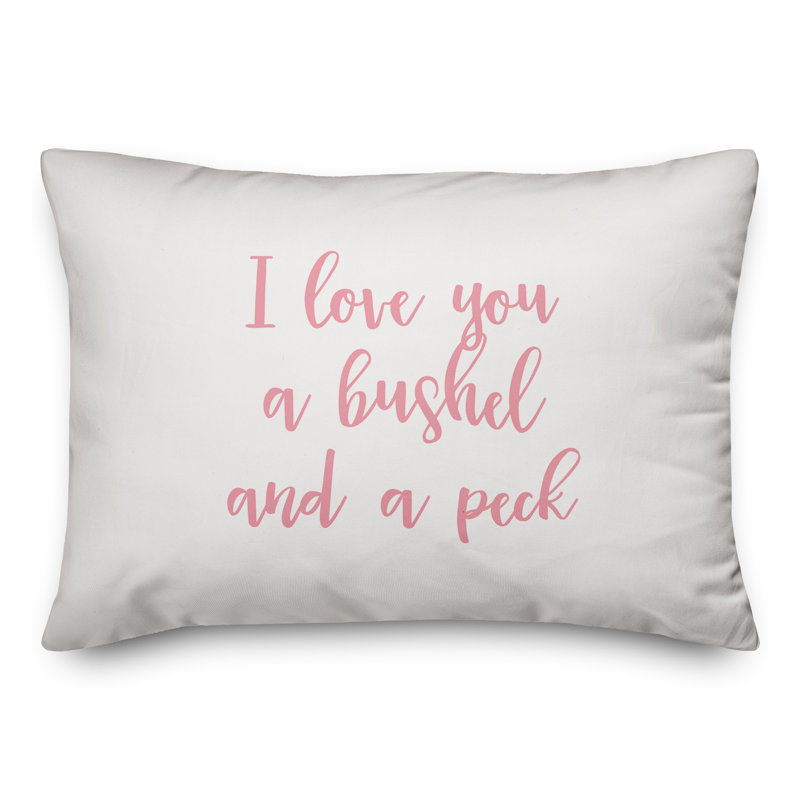  Coussin décoratif I Love You A Bushel And A Peck, Rose / blanc