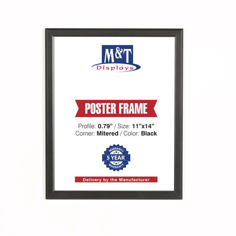 Metal Picture Frame, Black, 11" x 14"