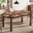 63-Inch Solid Wood Oval Dining Table, Farmhouse Style Rustic Brown Kitchen Table For 4-6