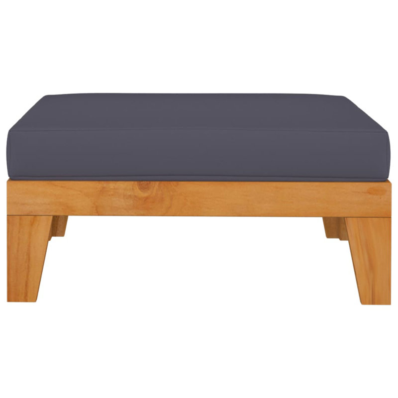 Repose-pieds modulaire avec coussin en bois d'acacia massif, Gris foncé
