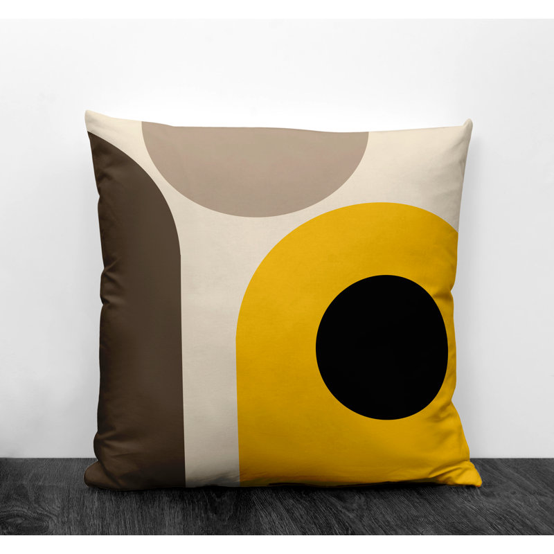 Coussin intérieur / extérieur en polyester filé Yenz, 15 po x 15 po, Jaune