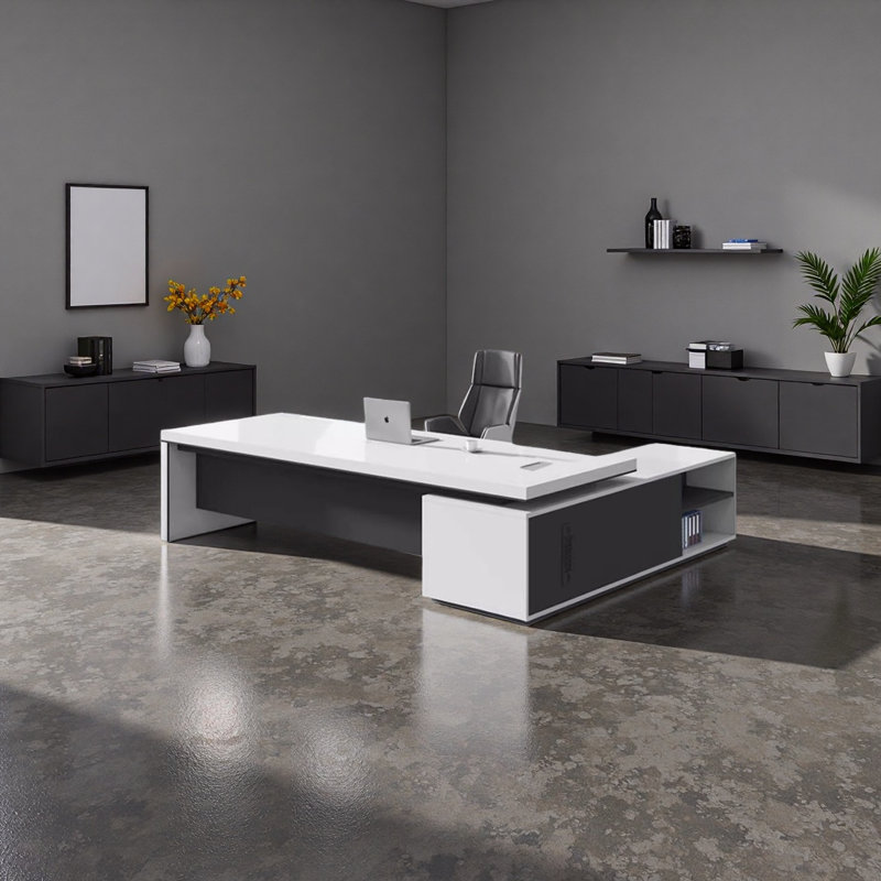 Minimalist Manager Desk, 29.53" H x 86.61" W x 62.9" D, Right Hand Return