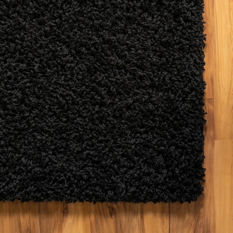 Tapis noir de jais Santoshi, Carré 7 pi 10 po, Brun chocolat