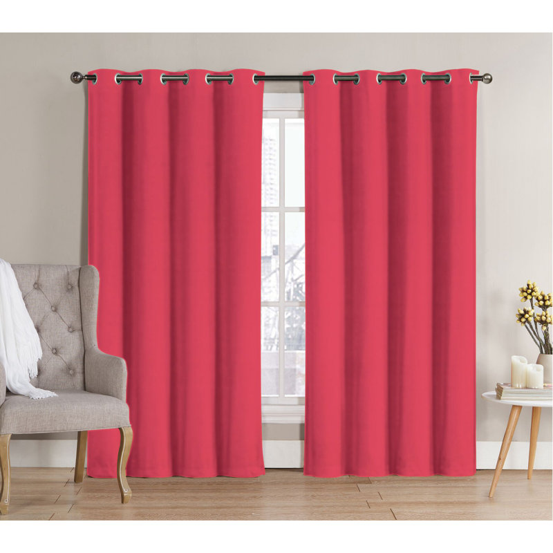 Karn Blackout Curtain Pair, Pink, 52" W x 90" L