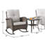Chaises berçantes en rotin avec coussins et table d'appoint Aluel-88582366