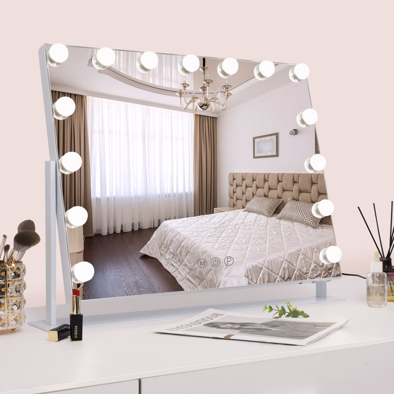 Miroir rectangulaire en métal à DEL