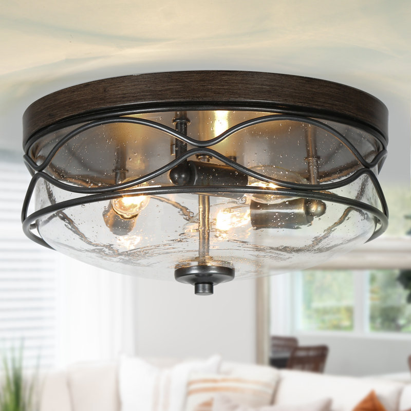 Ifill Seeded Glass Flush Mount