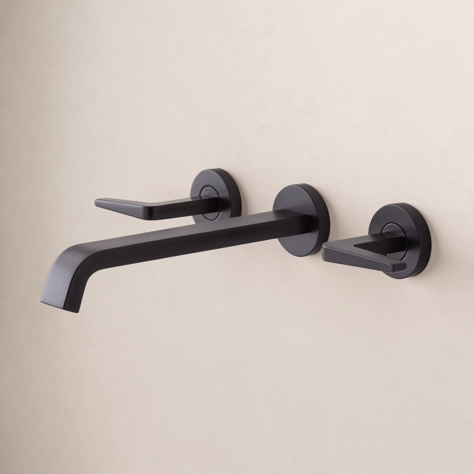 Drea Wall-Mounted Tub Filler, Matte Black
