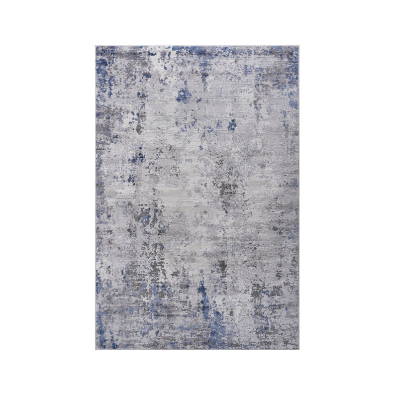 Collection Silver/Abstract Non-Shedding Living Room Bedroom Dining Home Office Stylish and Stain Resistant Area Rug