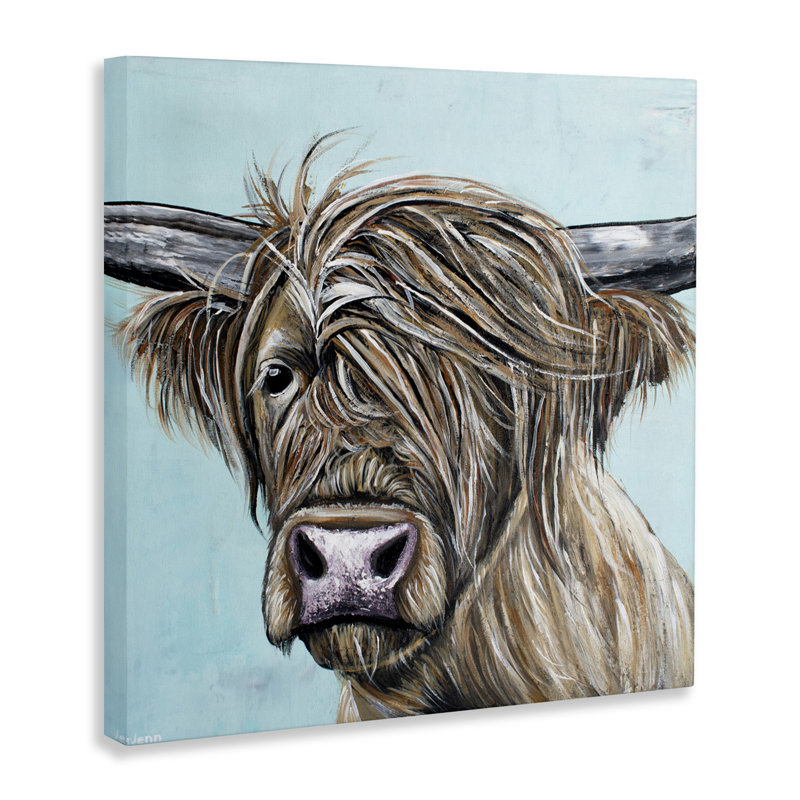 Toile soufflée par le vent Highland Cow, design par Jennifer Seeley, H 30 po x l 30 po