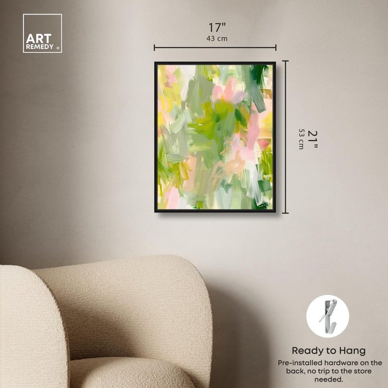 Quantum Hues I, toile abstraite texturée par Art Remedy, Cadre noir, H 21 po x l 17 po
