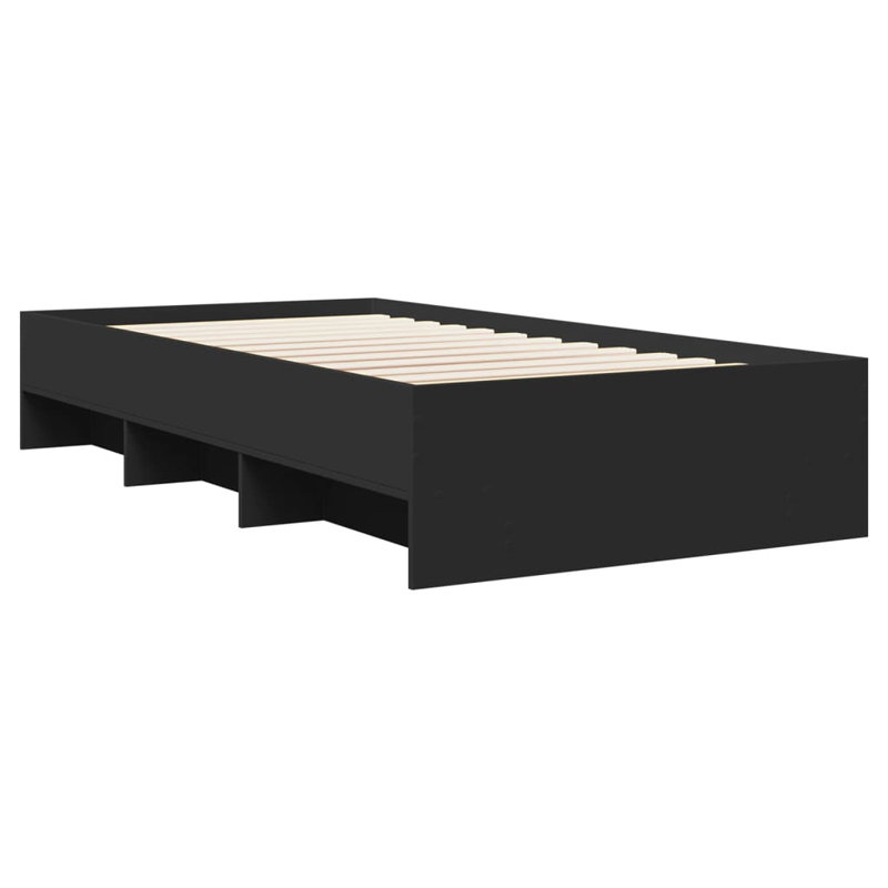 Bed, Black, European Single (90 x 200 cm)