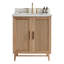 Meuble-lavabo de salle de bain autoportant 30 po entièrement assemblé en bois massif avec plateau blanc d'ingénierie entièrement assemblé