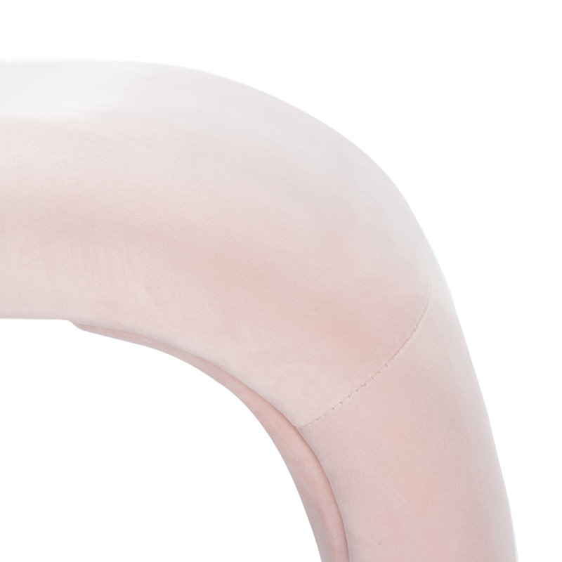 Andee Velvet Upholstered Bench, Light Pink Velvet