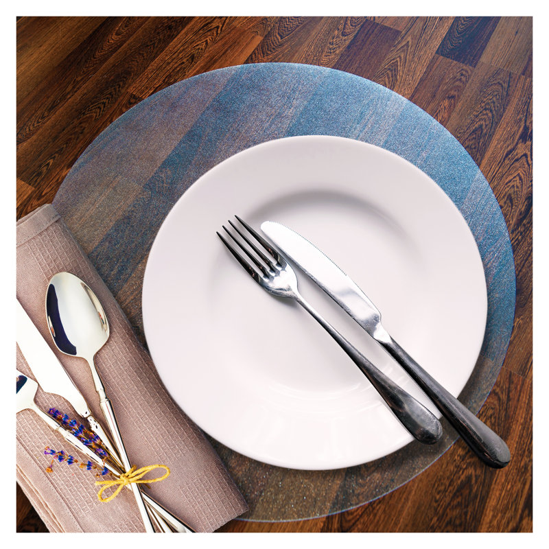 Floortex Hometex Pack of 2 Anti-Microbial Circular Table Mats -12" Diameter