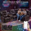 Canapé inclinable électrique surdimensionné, 4 sièges inclinables en similicuir avec console, sièges de cinéma maison avec éclairage DEL-2008754043