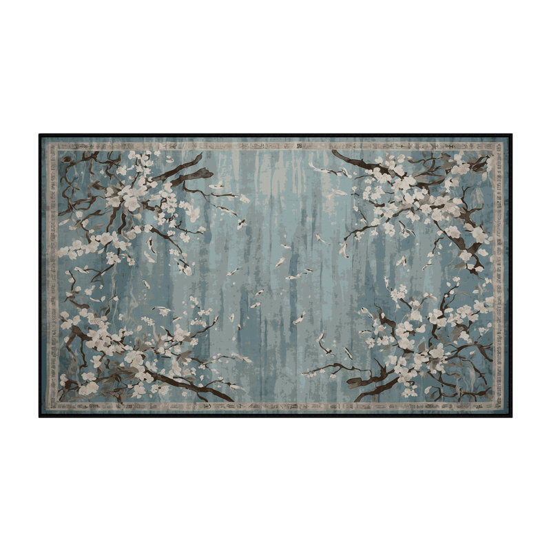 Tapis gris lavable à la machine, Rectangulaire 3 pi x 5 pi