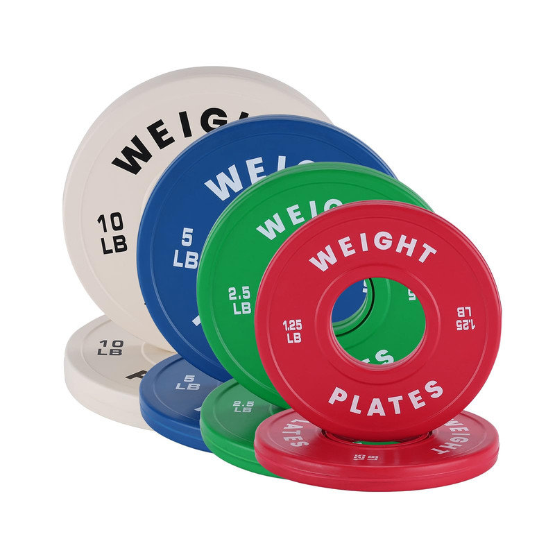 Plaques de poids fractionné 1,25LB-10LB - Insertion en acier de 2 po, plaques de protection en caoutchouc pour le gymnase à domicile