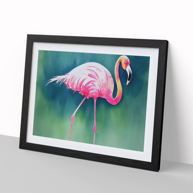 Flamingo Vol.2 - Single Picture Frame Print, Black Framed, 46cm H x 64cm W x 2cm D