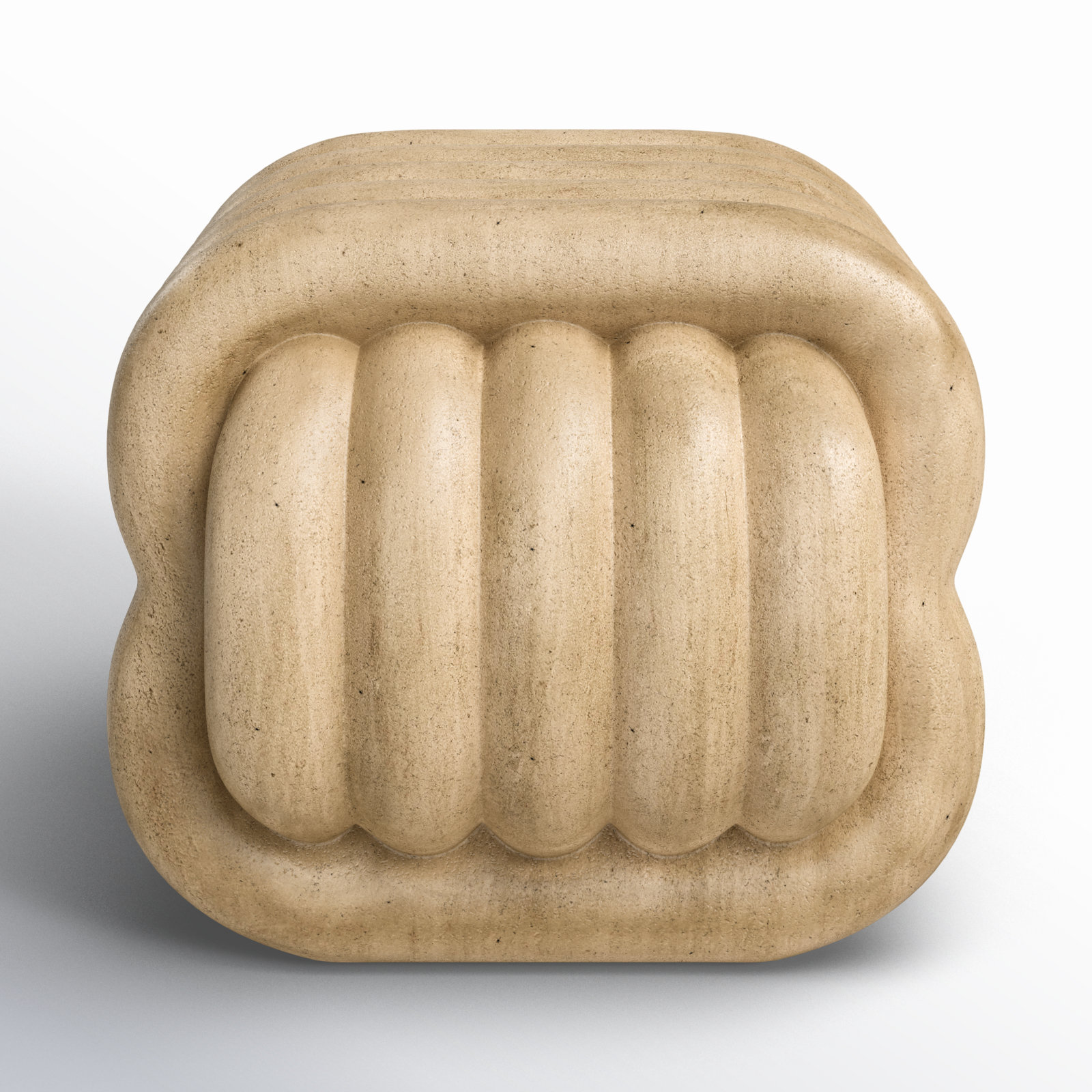Rolandat Concrete Accent Stool, Tan